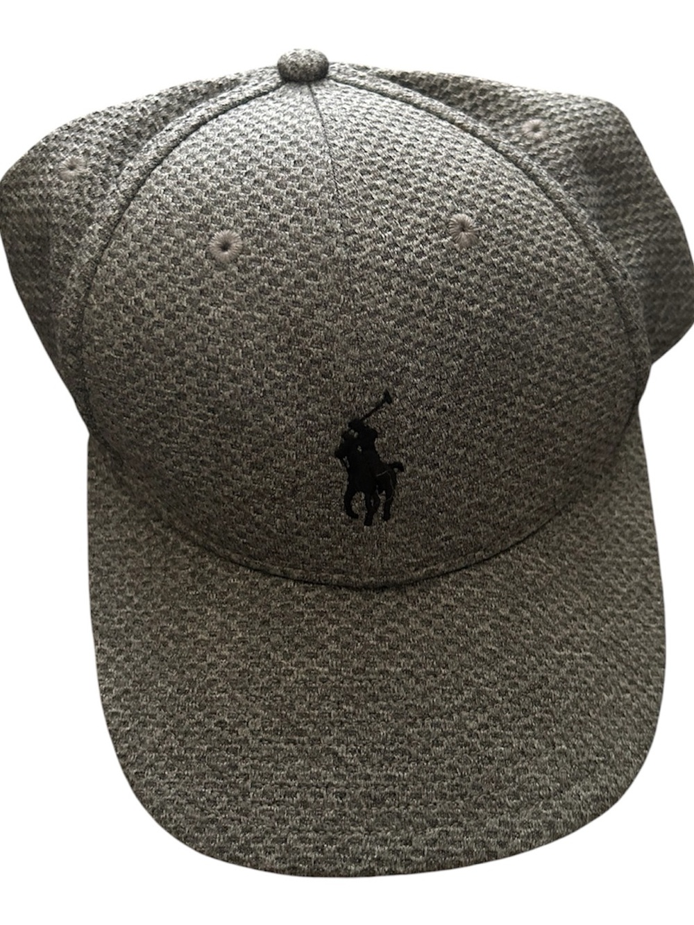 Polo by Ralph Lauren Gray Textured Baseball Cap with Black Pony Logo